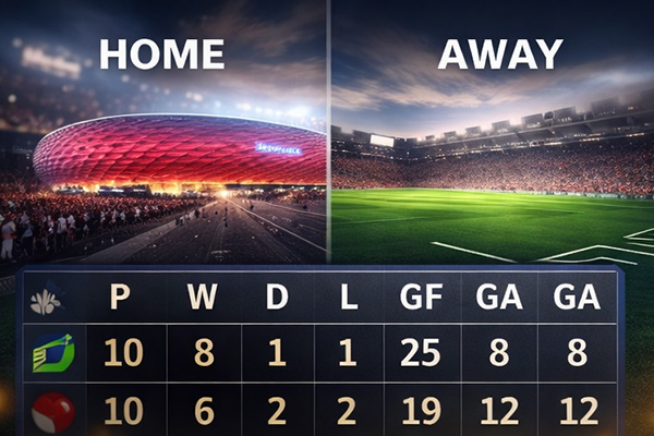 Thống kê thành tích sân nhà và sân khách của Bayern Munich tại Bundesliga 2026 qua dữ liệu thi đấu